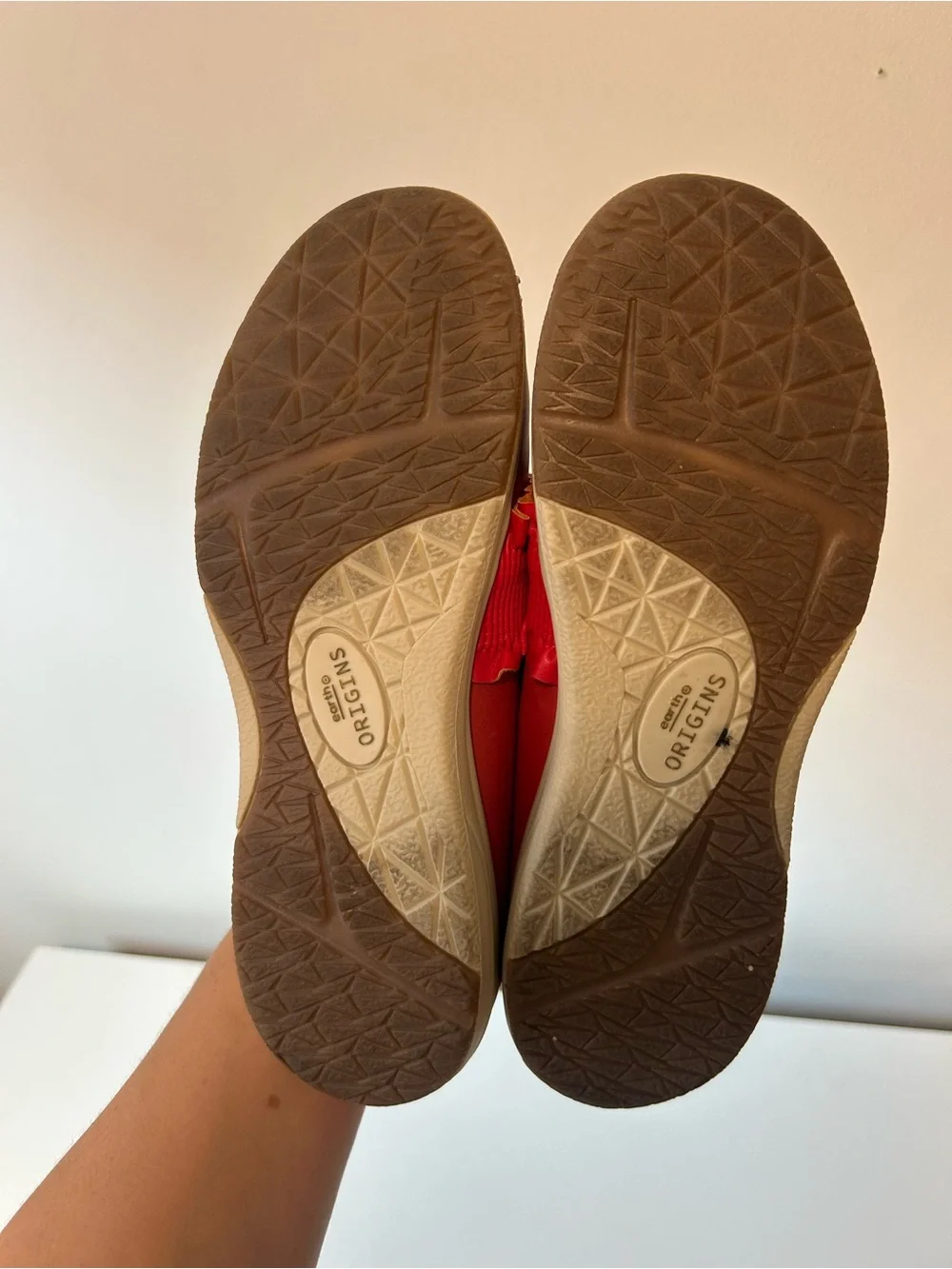 Earth Origins Red Ruffle Slip-On Flats
